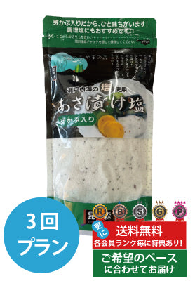 芽かぶ入りあさ漬け塩280g　定期便（2袋×3回プラン） [発送間隔変更OK！]