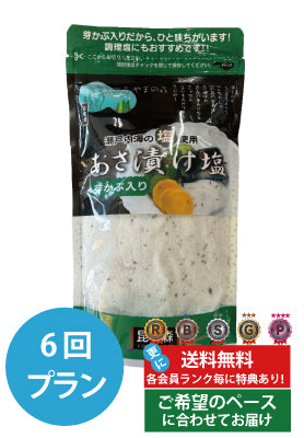 芽かぶ入りあさ漬け塩280g　定期便（2袋×6回プラン） [発送間隔変更OK！]